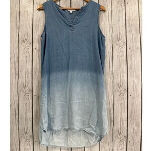 Beach Lunch‎ Lounge Ombre Chambray Lyocell Sleeveless Summer Dress S